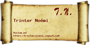 Trinter Noémi névjegykártya